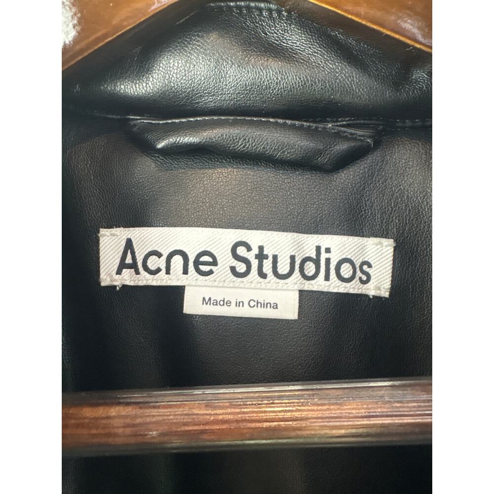 Women’s Acne Studios Medium Black Leather Bomber Jacket - Picture 5 of 5